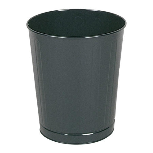 Rubbermaid Commercial Products Round Wastebasket, Steel, 26 Qt., 13-1/2"x14-1/2", Black