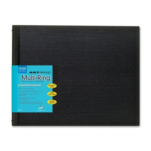 Itoya of America, Ltd Multi-Ring Binder, Horizontal, Refillable, 11"x8-1/2", Black