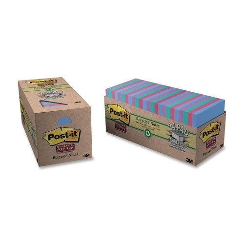 3M Commercial Office Supply Div. Super Sticky Post-it Notes,3"x3",70 Sh/PD,24PD/PK,Tropical