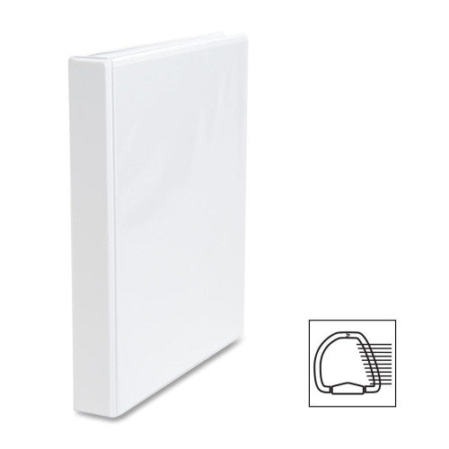 Business Source D-Ring Binder, w/ Pockets, 1" Capacity, White