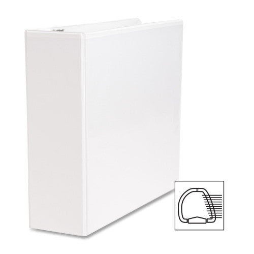 Business Source D-Ring Binder, w/ Pockets, 3" Capacity, White