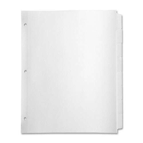 Business Source Index Dividers, Side Tab, 9/32" Holes, 3HP, 8Tab, 24/BX, WE