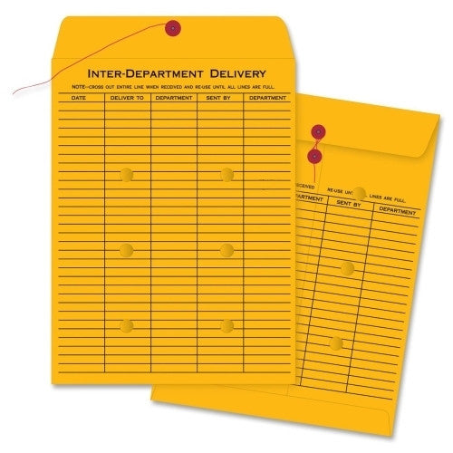 Business Source Envelopes,Interdepartmental,Two-sided,10"x13",100/CT,Kraft