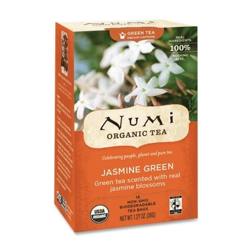 NUMI Organic Tea Green Tea, Organic, 18 Bags/BX, Jasmine Green