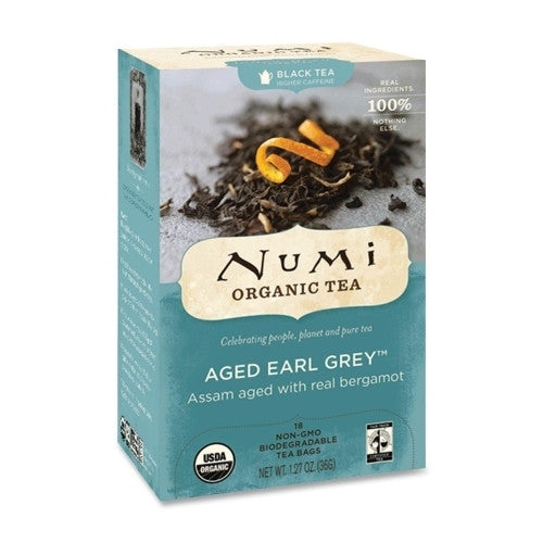 NUMI Organic Tea Black Tea, Organic, 18 Bags/BX, Aged Early Gray