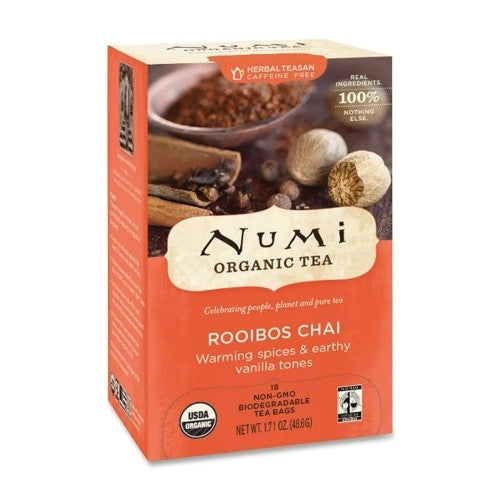 NUMI Organic Tea Herbal Tea, Organic, 18 Bags/BX, Ruby Chai