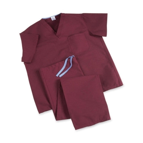 Medline Industries, INC. Scrub Pants, Reversible, Large, Wine