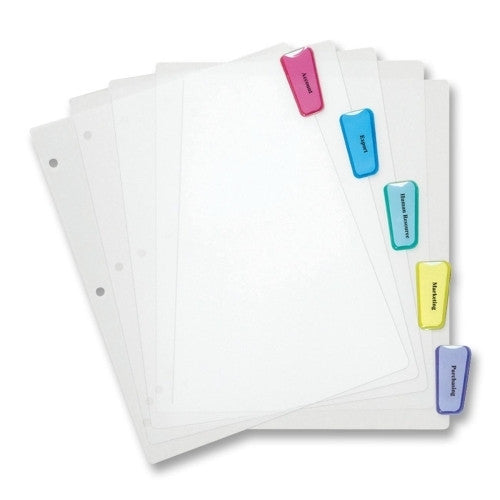 Business Source Index Dividers, 8-1/2"x11", 5-Tab, Multi