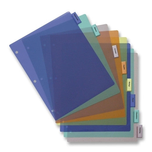 Business Source Insert Index Dividers, 8-1/2"x11", 8-Tab, Multi