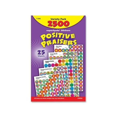 Trend Enterprises Positive Priasers Superspots Stickers, 2500 Stickers, Multi