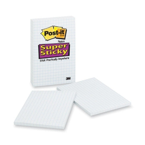 3M Commercial Office Supply Div. Super Sticky Notes, Lined, 4"x6", 50 Shts, 6PDS/PK, White