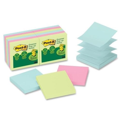 3M Commercial Office Supply Div. Pop-Up Notes, Original, 100/Sh/PD, 3"x3", 12/PK, ASST