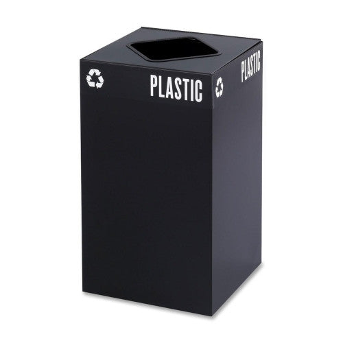 Safco Products Company Recycling Receptacle, 15-1/4"x15-1/4"x26", 25 Gal, Black