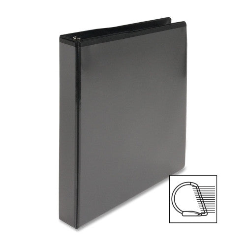 Business Source D-Ring View Binder, 1" Capacity, 11x8-1/2", Black