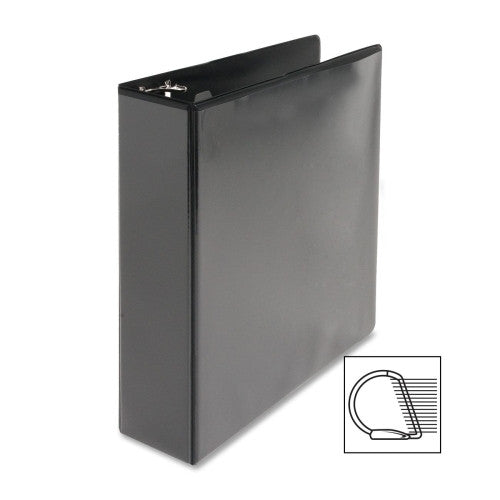 Business Source D-Ring View Binder, 2" Capacity, 11x8-1/2", Black