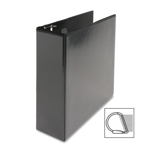 Business Source D-Ring View Binder, 3" Capacity, 11x8-1/2", Black