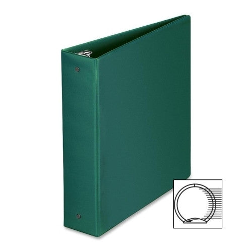 Business Source Round Ring Binder, 2" Capacity, 11"x8-1/2", Green