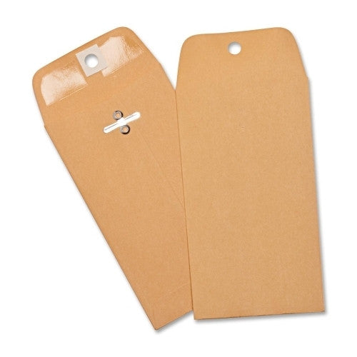 Business Source Hvy-duty Clasp Envelopes,3-3/8"x6",100/BX,Brown Kraft