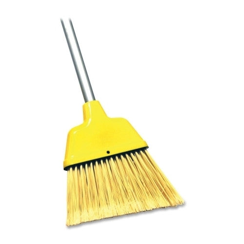 Genuine Joe Angle Broom, High Performance Bristles, 9" W, Yellow