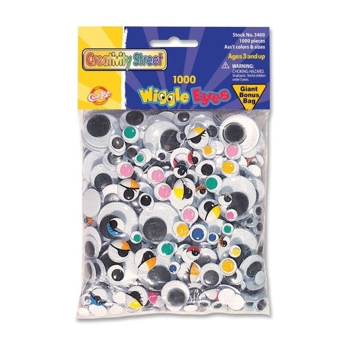 Chenille Kraft Company Assorted Wiggle Eyes Class Pack, 1000 Pc's, Assorted