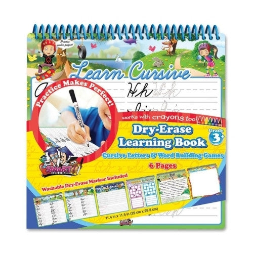 The Board Dudes Dry-Erase Book, Cursive, 6 Page,