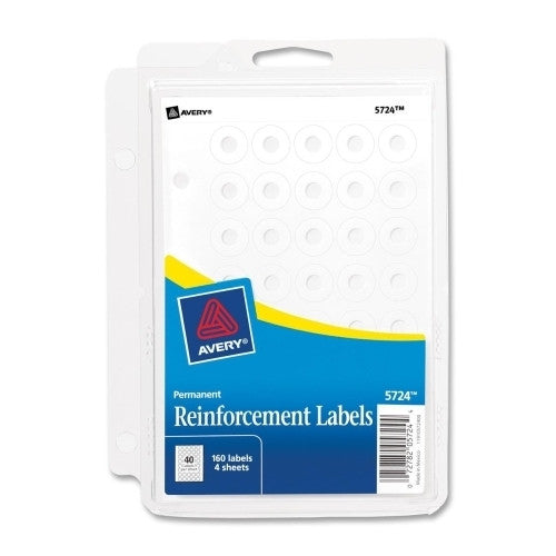 Avery Consumer Products Reinforcement Labels, Permanent, 160/PK, White