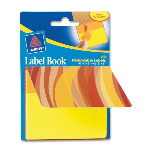 Avery Consumer Products Label Book, Wavy, 80/PK, 1"X3" NEOE/ 2"X3", NEYW