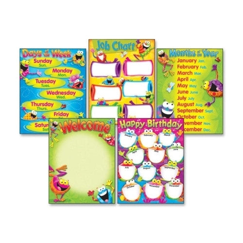 Trend Enterprises Learning Chart Combo Pack, Frogtastics, Basics, 6/PK, MI