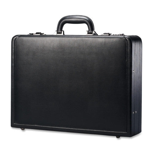 Samsonite Corporation Leather Attache, 17-7/8"x4-1/4"x13", Black