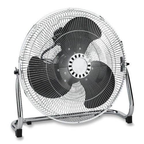 Lorell Heavy-Duty Floor Fan,18",3 Speed,23-3/4"x8-1/2"x22",Chrome