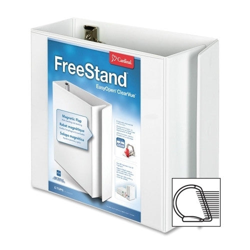 Cardinal Brands, Inc Slant D-Ring Binders, 11"x8-1/2", 5" Capacity, White