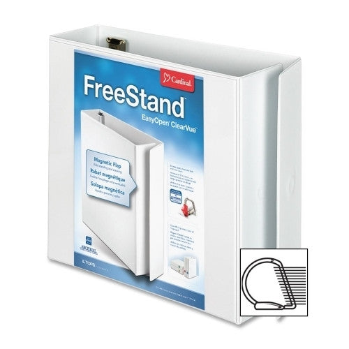 Cardinal Brands, Inc Slant D-Ring Binders, 11"x8-1/2", 3" Capacity, White