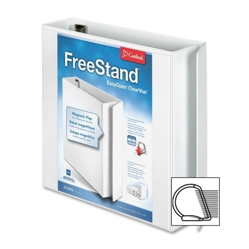 Cardinal Brands, Inc Slant D-Ring Binders, 11"x8-1/2", 2" Capacity, White