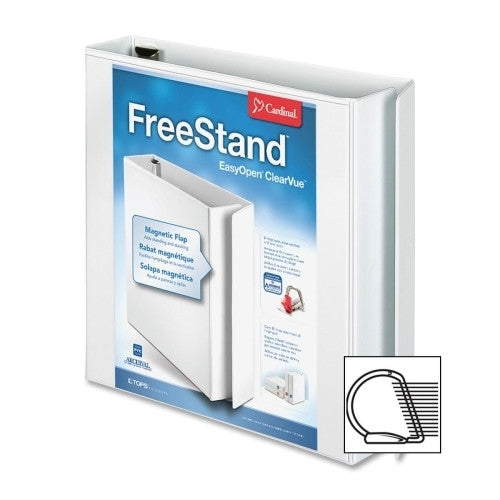 Cardinal Brands, Inc Slant D-Ring Binders, 11"x8-1/2", 1-1/2" Capacity, White