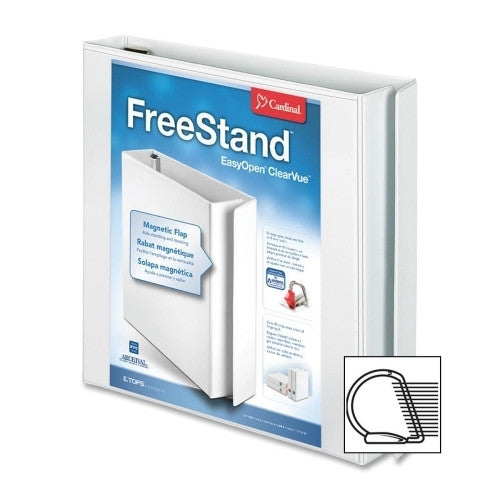 Cardinal Brands, Inc Slant D-Ring Binders, 11"x8-1/2", 1" Capacity, White