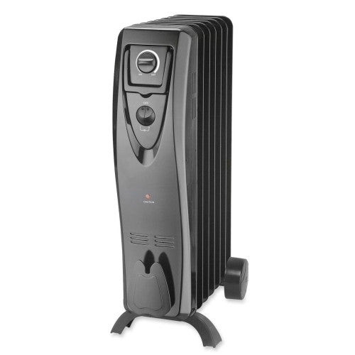 Lorell Oil Filled Heater,3 Settings,1500Watt,14-1/16"x9-2/3"x26",BK