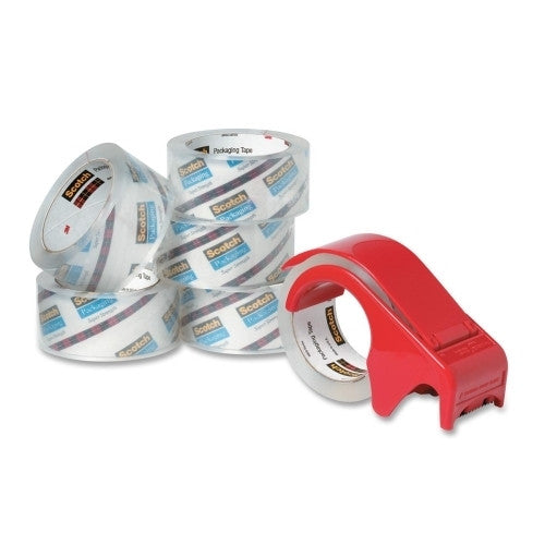 3M Commercial Office Supply Div. Packing Tape With Handheld Dispenser,1-7/8"x164',6/PK,CL