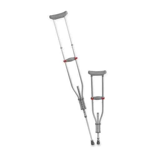 Medline Industries, INC. Quick-Fit Crutches, Adjustable 4'7"to6'7", Silver