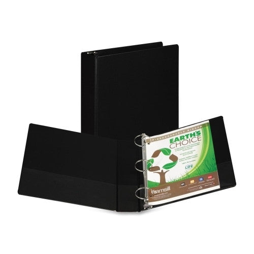 Samsill Corporation Round Ring Storage Binder, 2" Capacity, Black