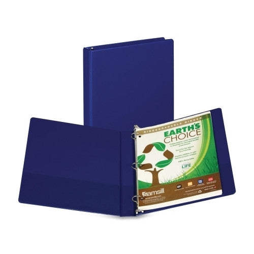 Samsill Corporation Round Ring Storage Binder, 1" Capacity, Blue