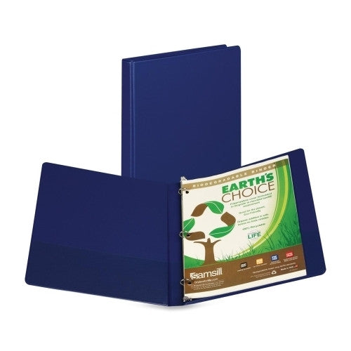 Samsill Corporation Round Ring Storage Binder, 1/2" Capacity, Blue