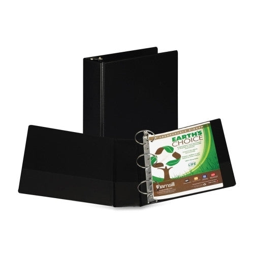 Samsill Corporation Round Ring Storage Binder, 3" Capacity, Black