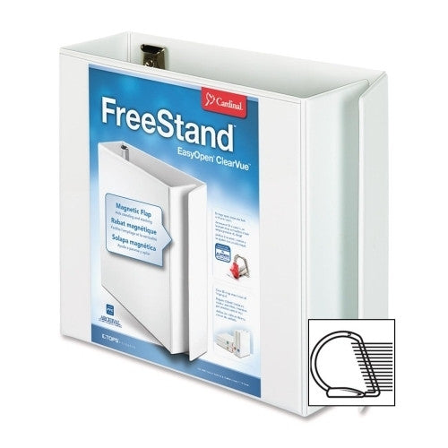 Cardinal Brands, Inc Slant D-Ring Binders, 11"x8-1/2", 4" Capacity, 4/CT, White