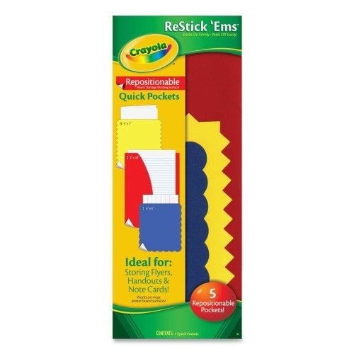 Crayola Restick'em Pockets, Repositionable, 5/Pockets