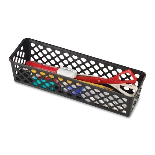 Officemate International Corp Supply Basket, Stackable, Long, 3/PK, Black