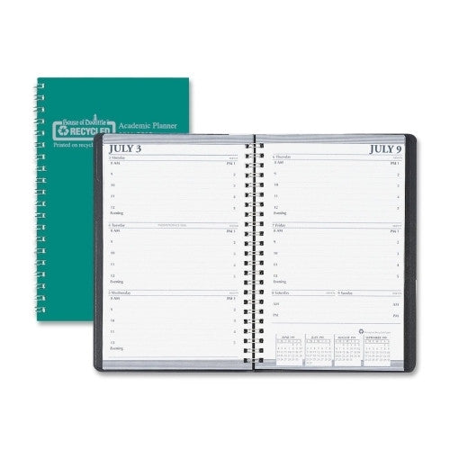 House of Doolittle Weekly Planner, Wirebound, 5"x8", 13 Months, Green