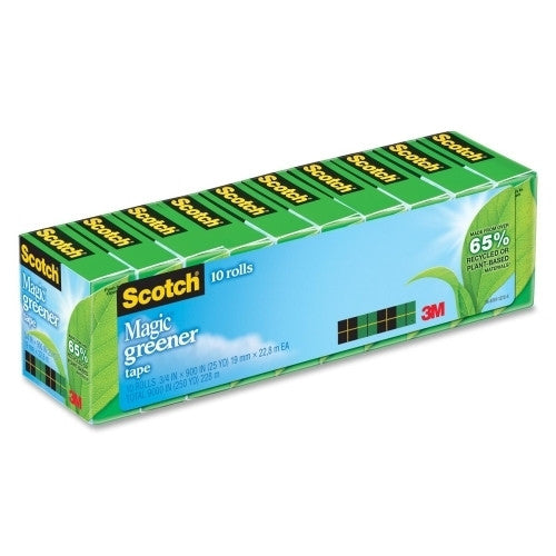 3M Commercial Office Supply Div. Tape, Eco-Friendly, 3/4"x900", 10/PK, Clear