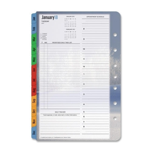 Franklin Covey Daily Planner Refill,Seasons,Jan-Dec,2PPD,8-1/2"x5-1/2"