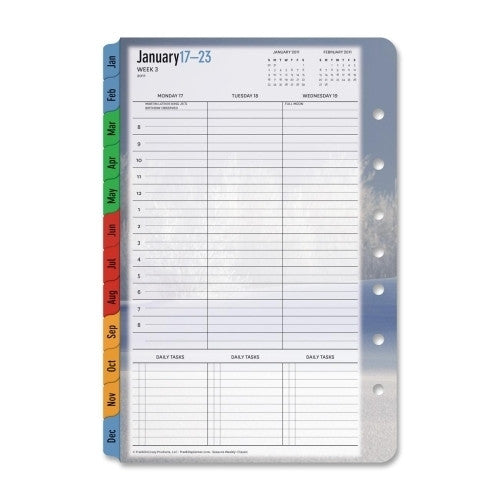 Franklin Covey Weekly Planner Refill,Seasons,Classic,Jan-Dec,8-1/2"x5-1/2"