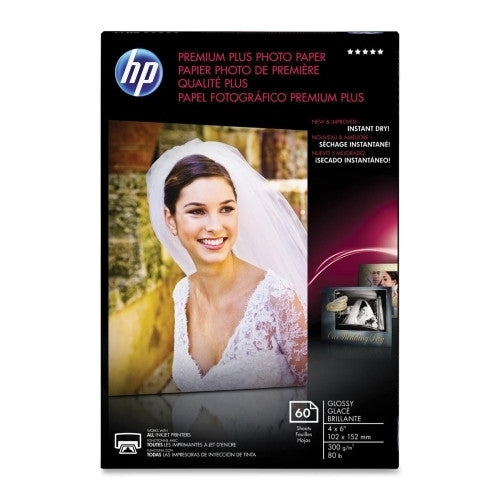 Hewlett-Packard HP Photo Paper, 4"x6", 60 Shts, Glossy/White